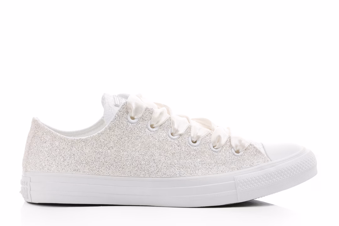 converse ivoire à paillettes