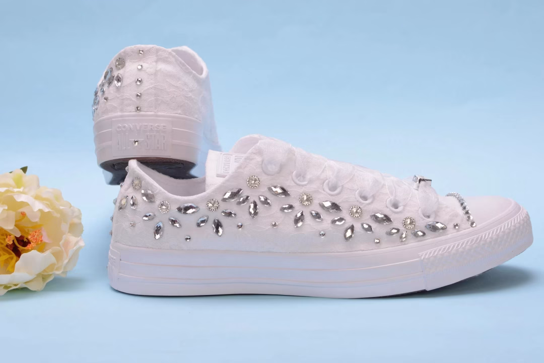 bling sneakers pour la mariée