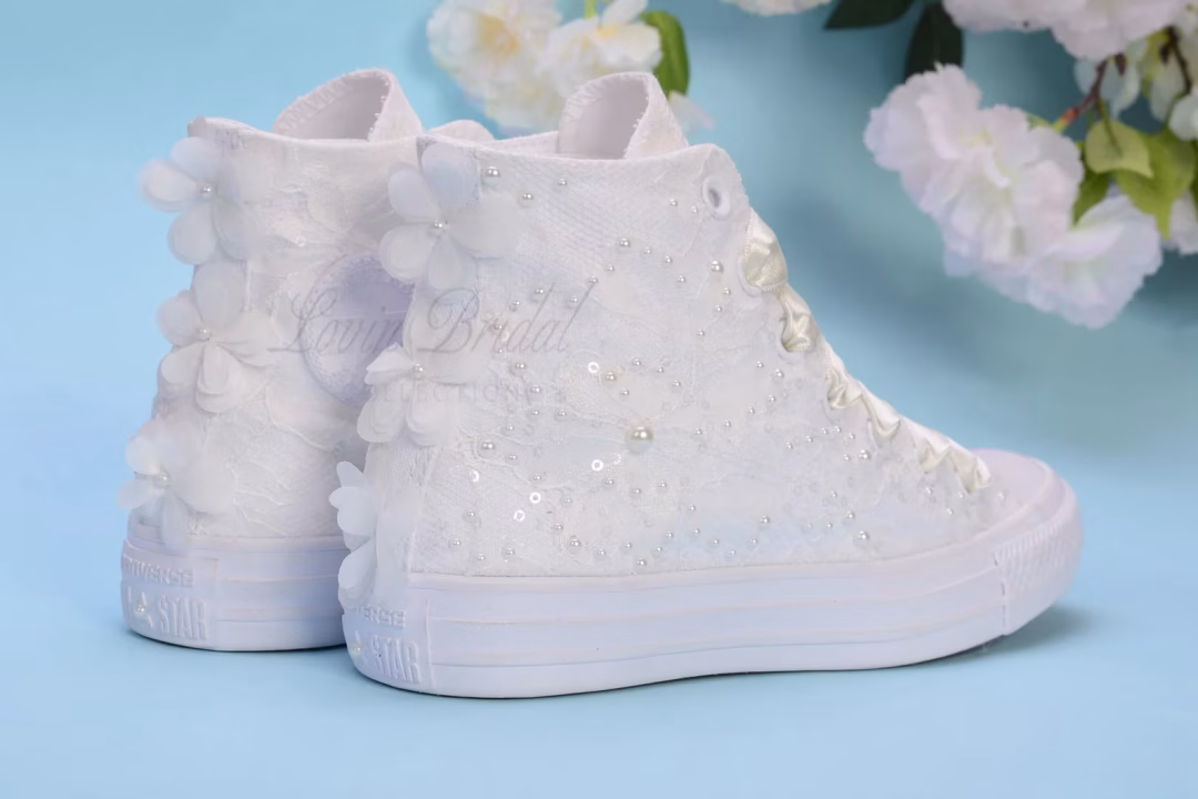 converse en dentelle