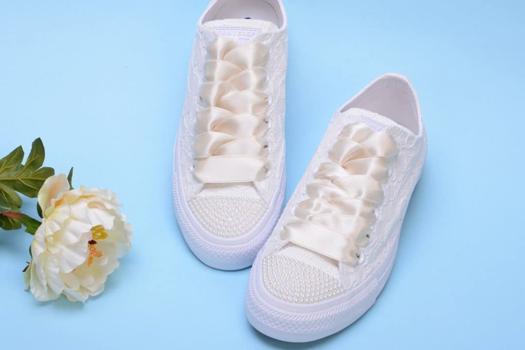 Chucks confortables pour mariée avec éclat élégant