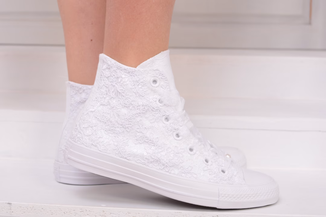Chaussures de mariage en dentelle pour la mariée