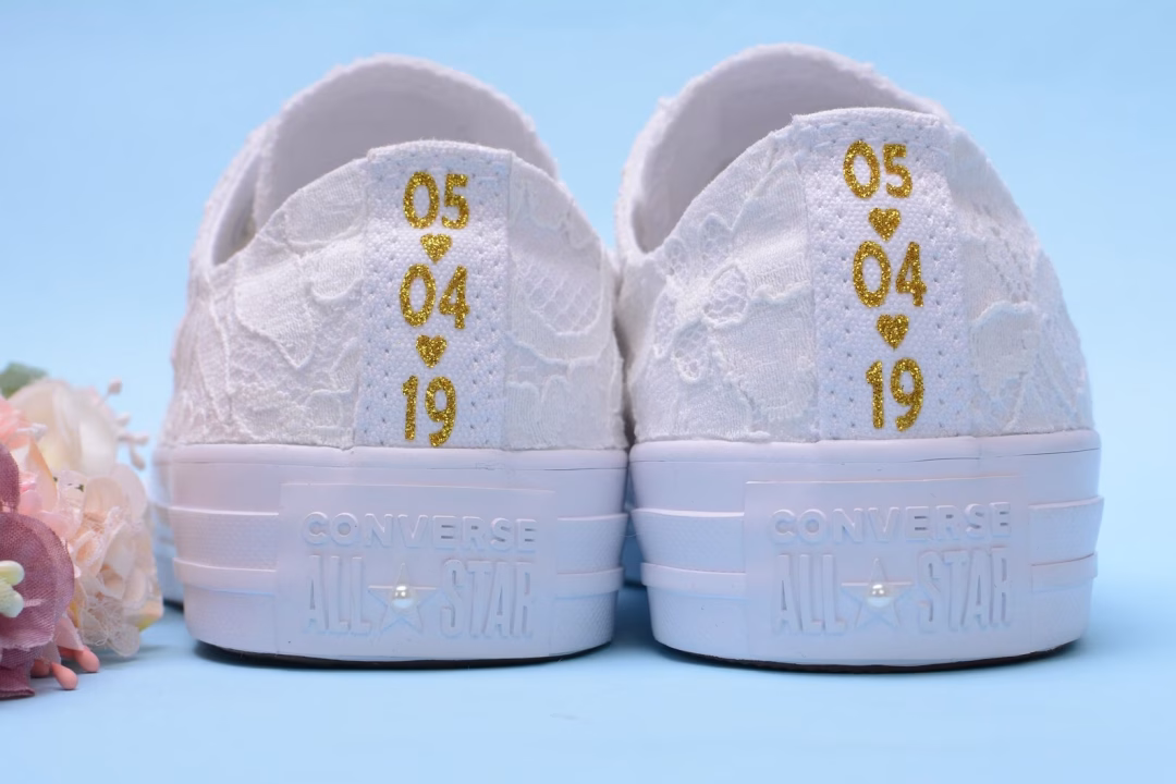 lace bride shoes. Personalized sneakers