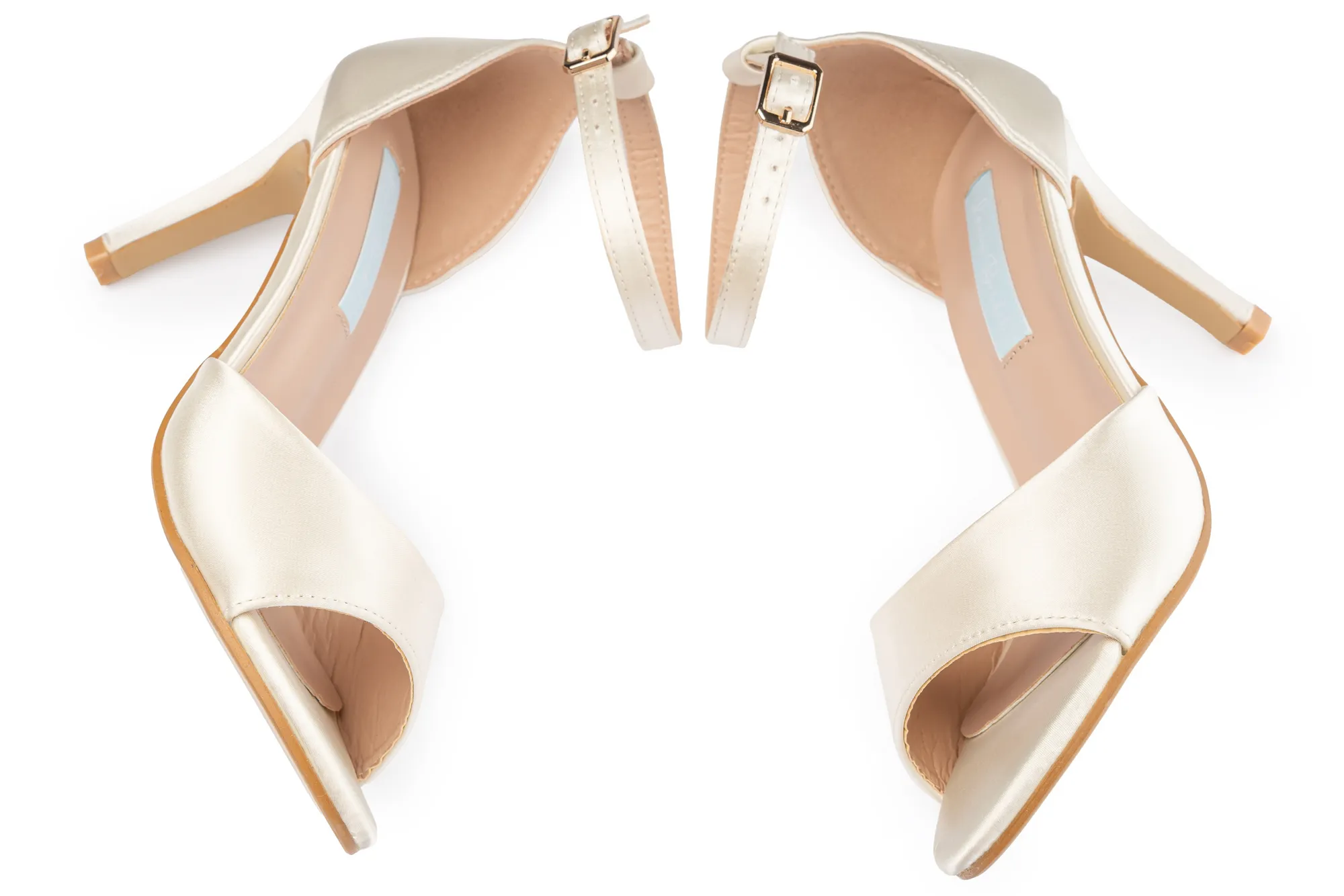 YNG09220 Sandales de mariage élégantes pour mariée en satin blanc avec talon moyen