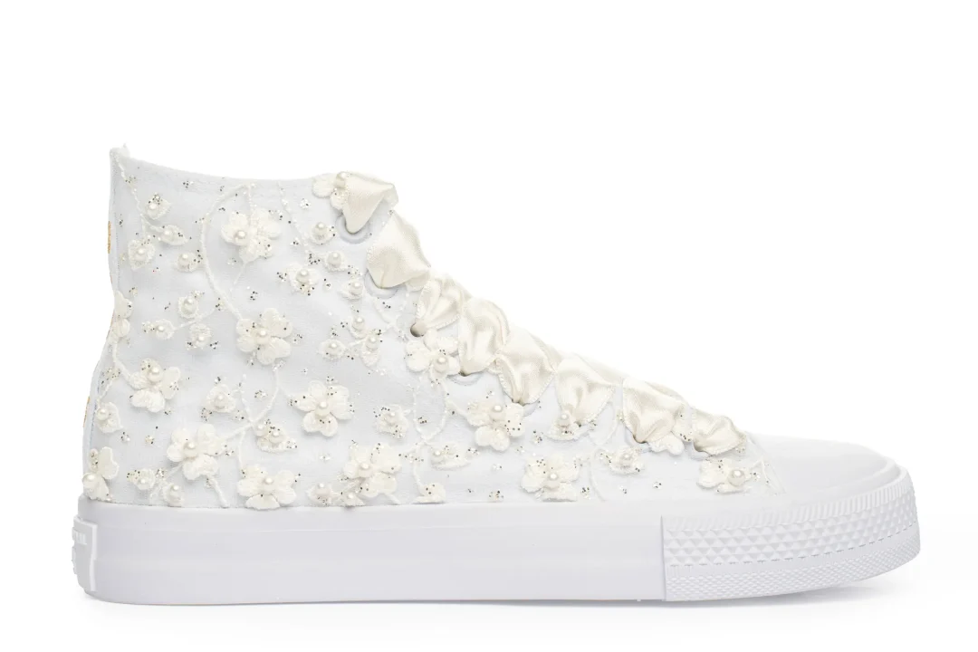 Baskets de mariée en dentelle ivoire avec broderie dorée personnalisée – Evelyn, Lovin Bridal