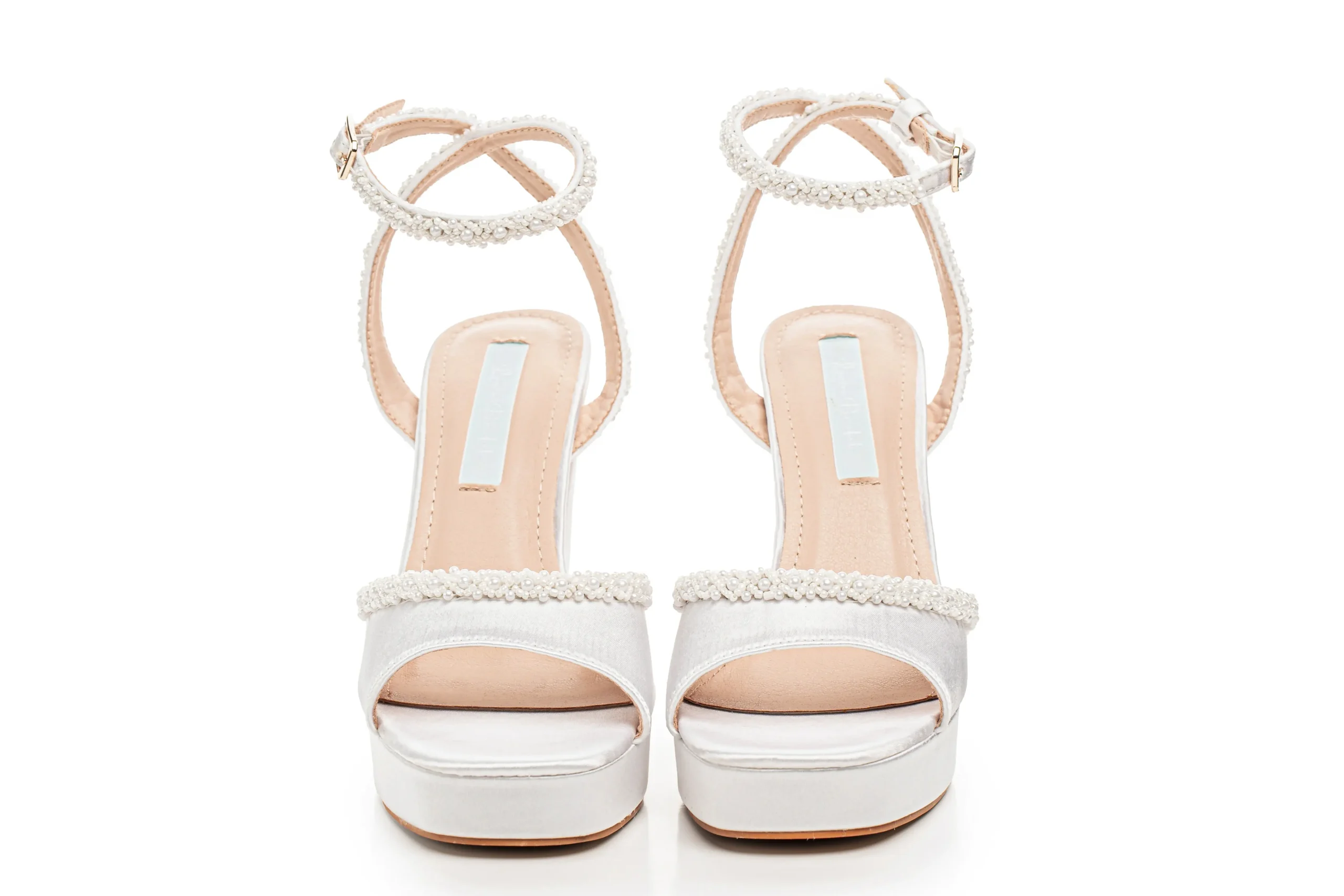 Sandales de mariage à plateforme perles – Maria Sandales de mariage à plateforme perle ivoire avec bride de cheville – Lovin Bridal Maria