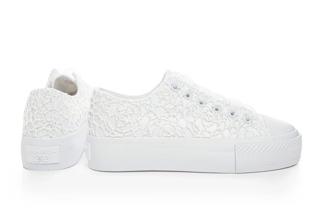 Baskets de mariage à plateforme ivoire avec dentelle de Bruxelles – Lovin Bridal Jade